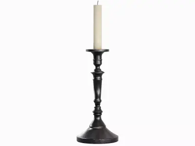 Vintage Candlestick Set Low-poly 3D model