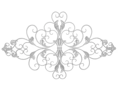 Stratton Home Decor Ornate Scroll Wall Decor 3D model