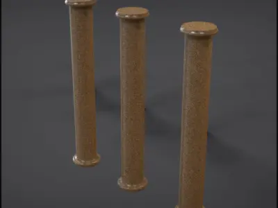 Column three pillars 3D model