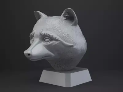 Raccoon Bust - Animal Figurine 3D print model