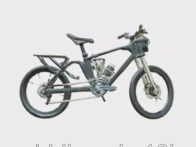 Racing Bicycle with Automatic Transmission System Low-poly 3D model