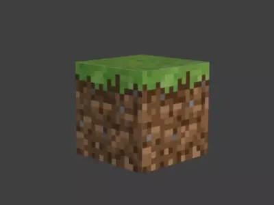 Minecraft Grass Block Blender Object Low-poly 3D model