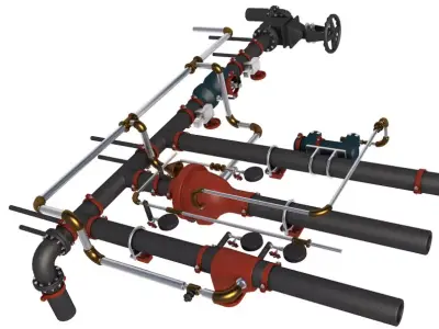 Industrial Pipes collection 3D model