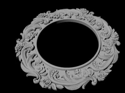 mirror ornate gold ring 3D model