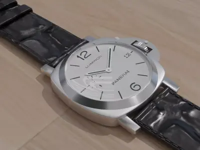 Panerai luminor Quranta swiss watch sliver 3D model