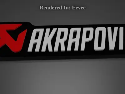 Akrapovic Logo With own background Low-poly 3D model