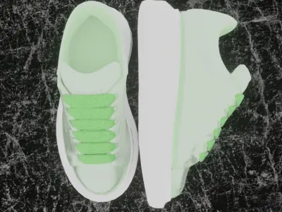 ALEXANDER MCQUEEN 3D SHOES - GREEN GLITTER Low-poly 3D model