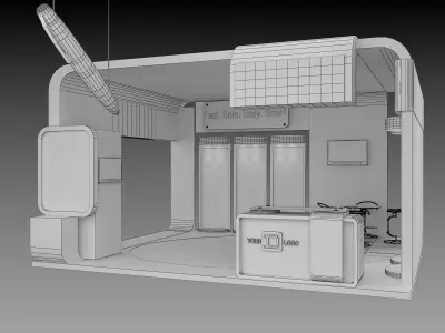  Booth Exhibition Stand a595a 3D model