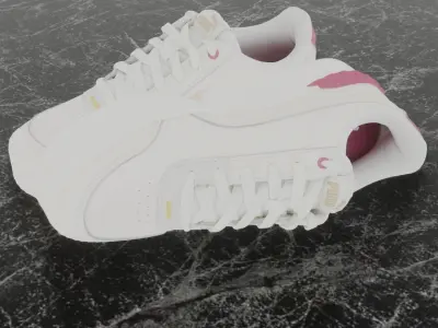 Puma 3D Shoes - White - Pink - Soft Foam Low-poly 3D model