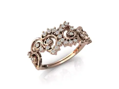 Women Ring Diamond Stone STL 3DM Lightweight Printable 3D print model 79