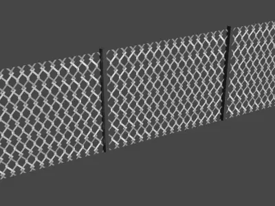 Free Low Poly Chained Fence - Only 17 Faces Free low-poly 3D model