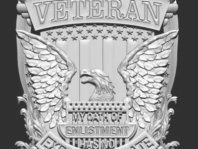 logo veteran 3d model 3D print model