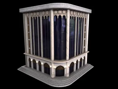 Low poly Eastern style Business Building Low-poly 3D model