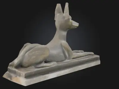 Anubis Resting Reclined Deity Statue Model  3D model