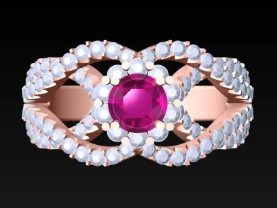 Diamond Ring - Womens Rings - N3367 3D print model