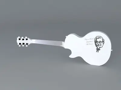 White Les Paul guitar Free 3D model