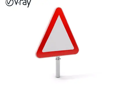 Traffic Warning Sign D Model Pack Low-poly 3D model