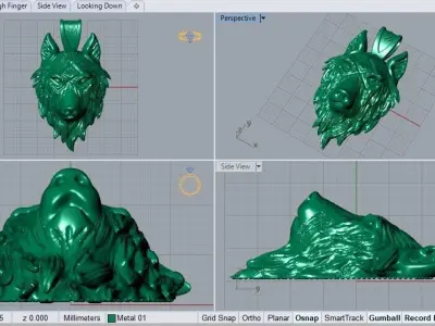 wolf pendant 3D print model