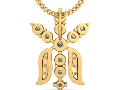 Solitaire Women Pendant 3dm STL OBJ FBX Renders Details 3D print model 15