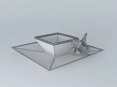 decoration bowl with flowers Free 3D model