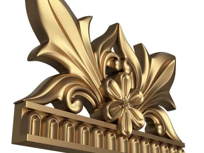 Carved Plaster Molding Decoration 050 Low-poly 3D model