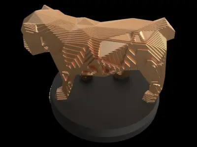Parametric V Bulldog Low-poly 3D model
