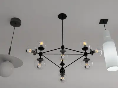 Lamp collection Low-poly 3D model