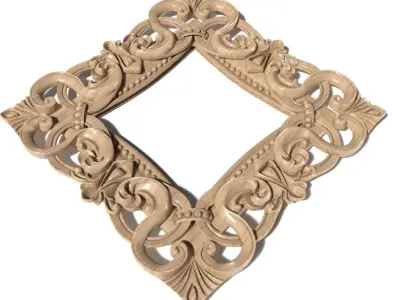 Frame-020 ornate wooden picture frame 3D model