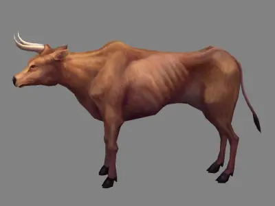 Scrawny buffalo Low-poly 3D model