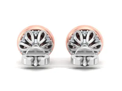 Solitaire Women Stud Earring 3dm STL OBJ FBX Renders Details 3D print model