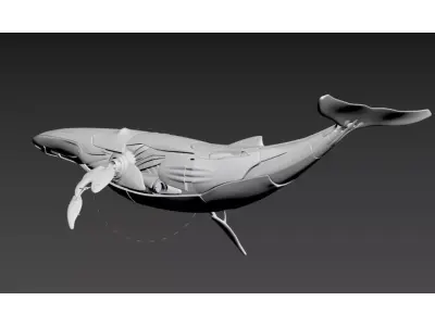 mechanical whale 3D model