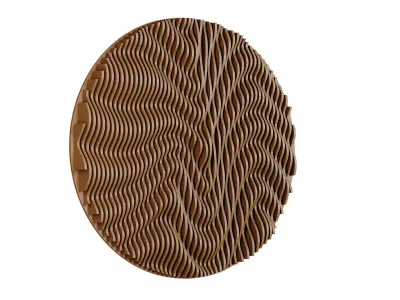 Parametric Wavy Wooden Wall Decor 07 - wood cutting machines 3D model