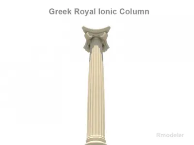 Greek ionic royal column 3D model
