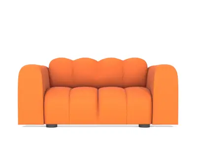 retro couch Low-poly 3D model