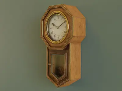 Old Wall Clock Low-poly 3D model