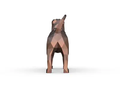 Shar pei low poly 3D print model