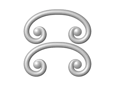 Forged floral scroll ornament onlay relief 3D print model