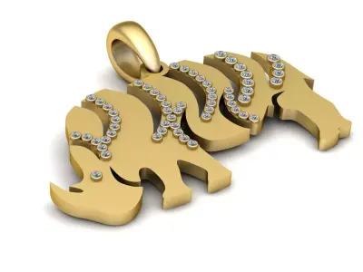 Luxury Rhino Pendant 3D print model