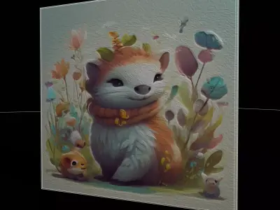 Kids Fantasy Creatures Painting One Low-poly 3D model