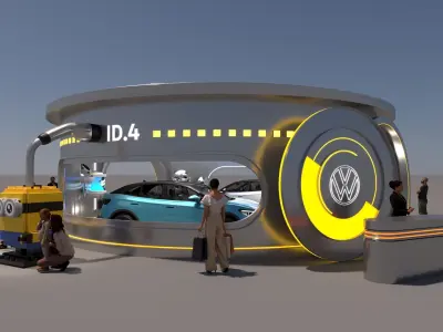 booth exhibition pop up store 3D model