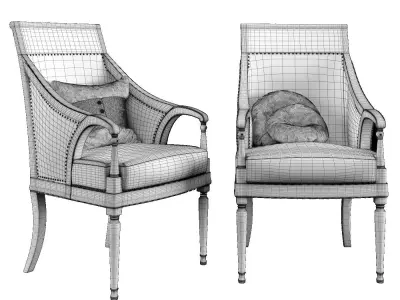 Armchair with decor 7 3D model