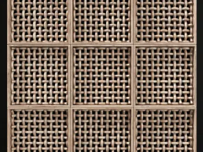 Wicker wood panel frame n1 3D model