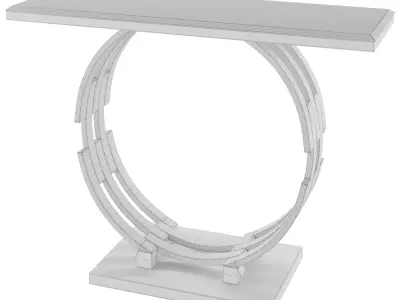 Modern Luxury Faux Marble Narrow Console Table  3D model