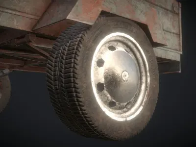 Trailer rusty Low-poly 3D model