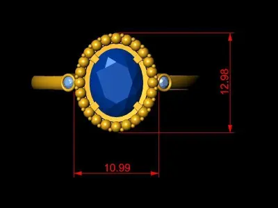 Stone Ring 3D print model