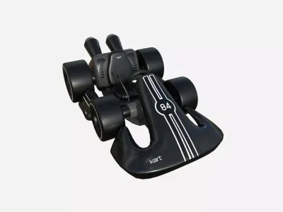 Cartoon Kart D09 Black - Vehicle Racing Design Low-poly 3D model