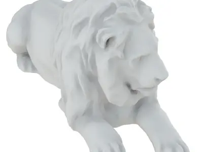 Park Lion Sculpture 3D model
