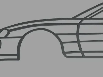 Toyota Supra Wall Silhouette 3D print model