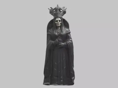 Evil Medieval Queen Figure Low-poly 3D model