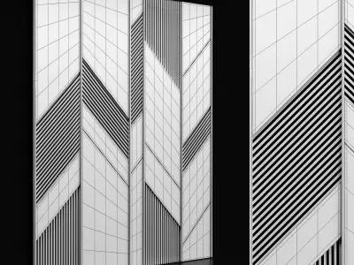 Wooden panels with planks 3D model